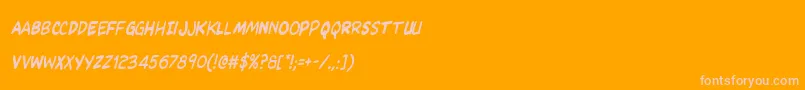 Kangaroocourtcondital-Schriftart – Rosa Schriften auf orangefarbenem Hintergrund