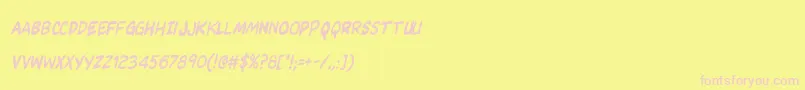 Kangaroocourtcondital Font – Pink Fonts on Yellow Background
