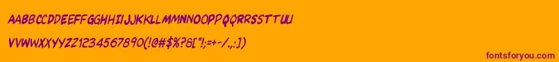Kangaroocourtcondital Font – Purple Fonts on Orange Background