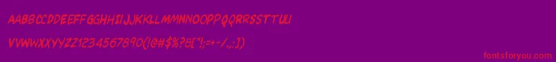 Kangaroocourtcondital Font – Red Fonts on Purple Background