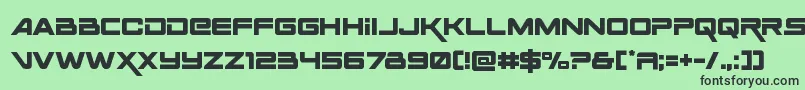 フォントSpaceranger – 緑の背景に黒い文字