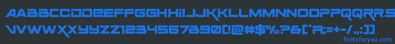Spaceranger-Schriftart – Blaue Schriften auf schwarzem Hintergrund