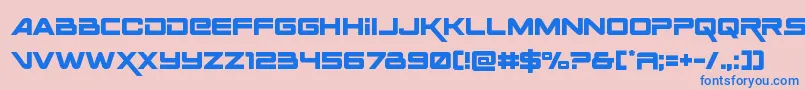 Spaceranger-Schriftart – Blaue Schriften auf rosa Hintergrund