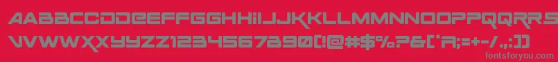 Spaceranger-fontti – harmaat kirjasimet punaisella taustalla