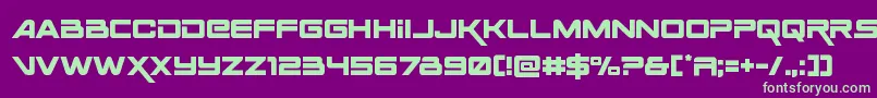 フォントSpaceranger – 紫の背景に緑のフォント
