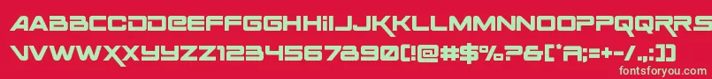 フォントSpaceranger – 赤い背景に緑の文字