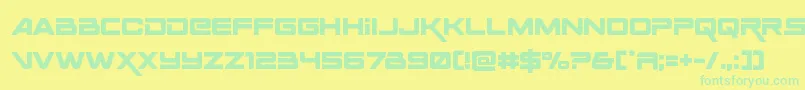 フォントSpaceranger – 黄色い背景に緑の文字