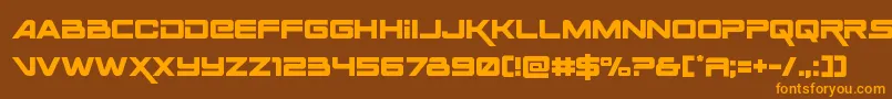 Czcionka Spaceranger – pomarańczowe czcionki na brązowym tle