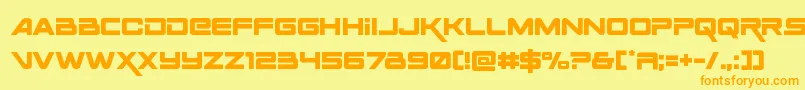 Spaceranger-fontti – oranssit fontit keltaisella taustalla
