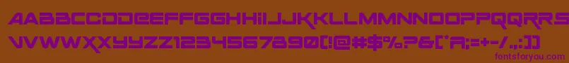 フォントSpaceranger – 紫色のフォント、茶色の背景