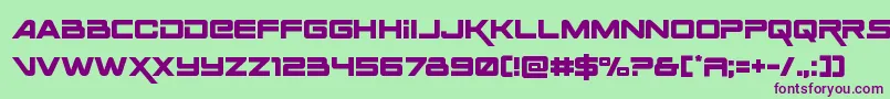 フォントSpaceranger – 緑の背景に紫のフォント