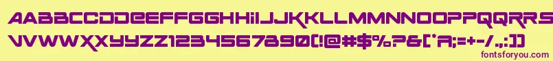 Spaceranger-Schriftart – Violette Schriften auf gelbem Hintergrund