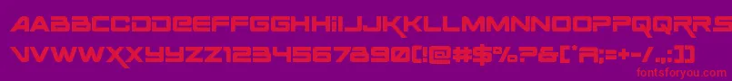 Spaceranger-Schriftart – Rote Schriften auf violettem Hintergrund