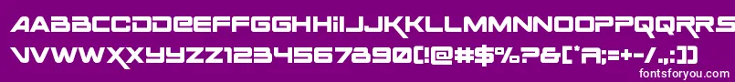 Spaceranger-Schriftart – Weiße Schriften auf violettem Hintergrund
