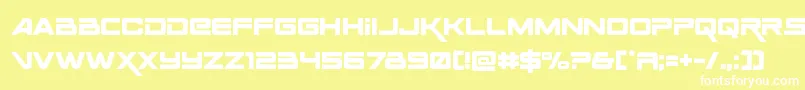 Шрифт Spaceranger – белые шрифты на жёлтом фоне