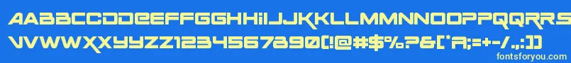 フォントSpaceranger – 黄色の文字、青い背景