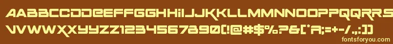 Spaceranger-fontti – keltaiset fontit ruskealla taustalla