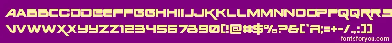 フォントSpaceranger – 紫の背景に黄色のフォント