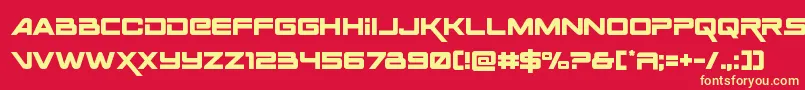 フォントSpaceranger – 黄色の文字、赤い背景