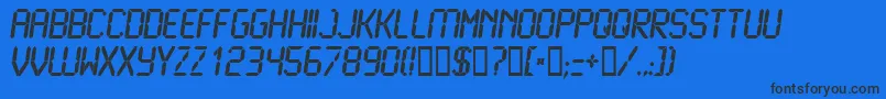 Czcionka LcdBold – czarne czcionki na niebieskim tle