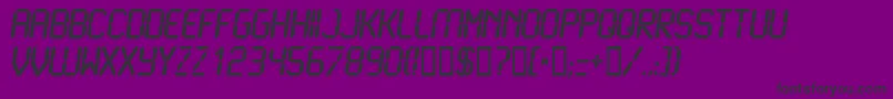 LcdBold-Schriftart – Schwarze Schriften auf violettem Hintergrund