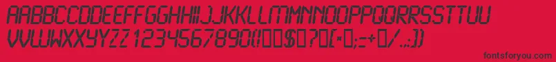 LcdBold Font – Black Fonts on Red Background