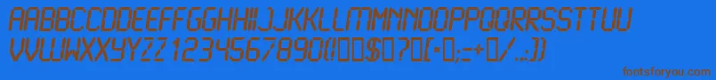 Шрифт LcdBold – коричневые шрифты на синем фоне