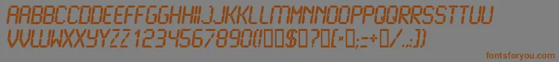LcdBold-Schriftart – Braune Schriften auf grauem Hintergrund