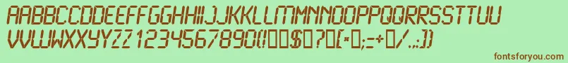 LcdBold Font – Brown Fonts on Green Background