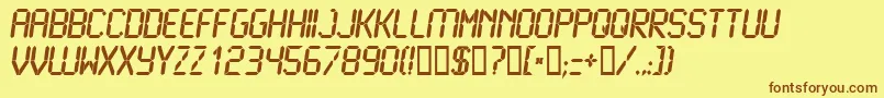 LcdBold Font – Brown Fonts on Yellow Background