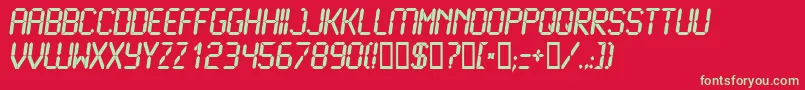 LcdBold Font – Green Fonts on Red Background