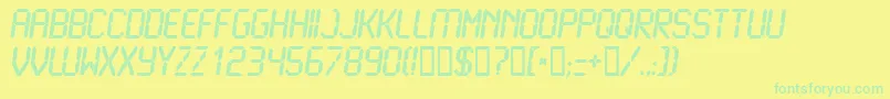 フォントLcdBold – 黄色い背景に緑の文字