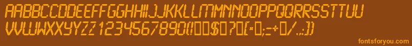 LcdBold Font – Orange Fonts on Brown Background