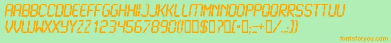 LcdBold Font – Orange Fonts on Green Background