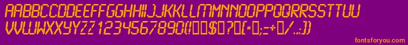 LcdBold Font – Orange Fonts on Purple Background