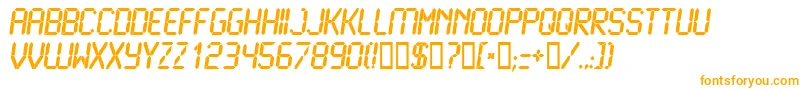 LcdBold Font – Orange Fonts on White Background