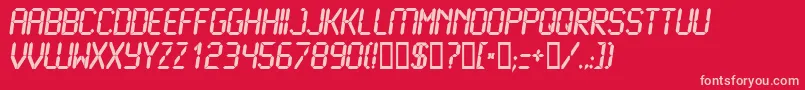 LcdBold Font – Pink Fonts on Red Background