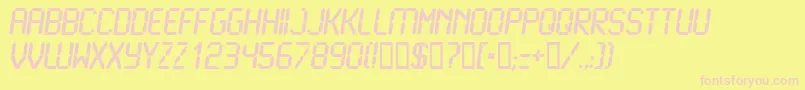 LcdBold-Schriftart – Rosa Schriften auf gelbem Hintergrund