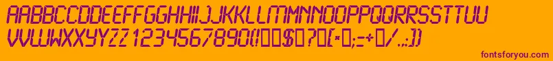 LcdBold Font – Purple Fonts on Orange Background