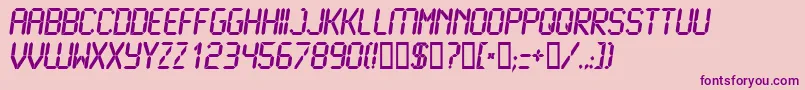 LcdBold Font – Purple Fonts on Pink Background