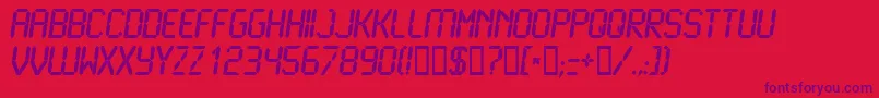 LcdBold Font – Purple Fonts on Red Background