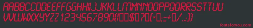 LcdBold Font – Red Fonts on Black Background