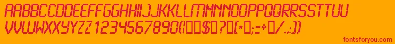 LcdBold Font – Red Fonts on Orange Background
