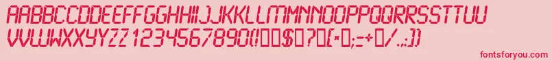 LcdBold Font – Red Fonts on Pink Background