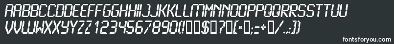 LcdBold-fontti – valkoiset fontit mustalla taustalla