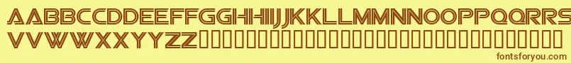 Sfvipersquadron-Schriftart – Braune Schriften auf gelbem Hintergrund
