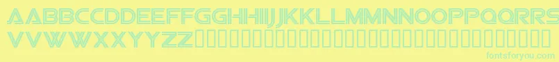 フォントSfvipersquadron – 黄色い背景に緑の文字