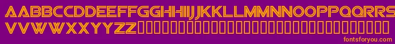 Sfvipersquadron-fontti – oranssit fontit violetilla taustalla