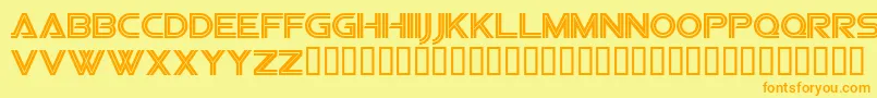 フォントSfvipersquadron – オレンジの文字が黄色の背景にあります。