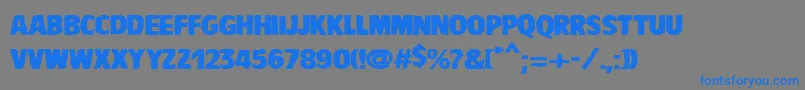 Fonte VtcBaddrip – fontes azuis em um fundo cinza